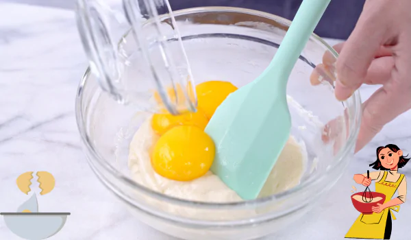 How do I "fold in" a whipped egg to batter?