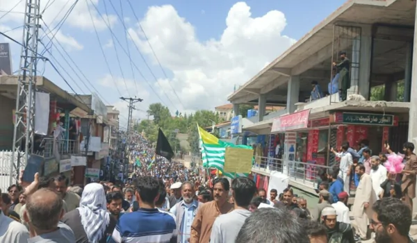 What protest is going on Azad Kashmir ?